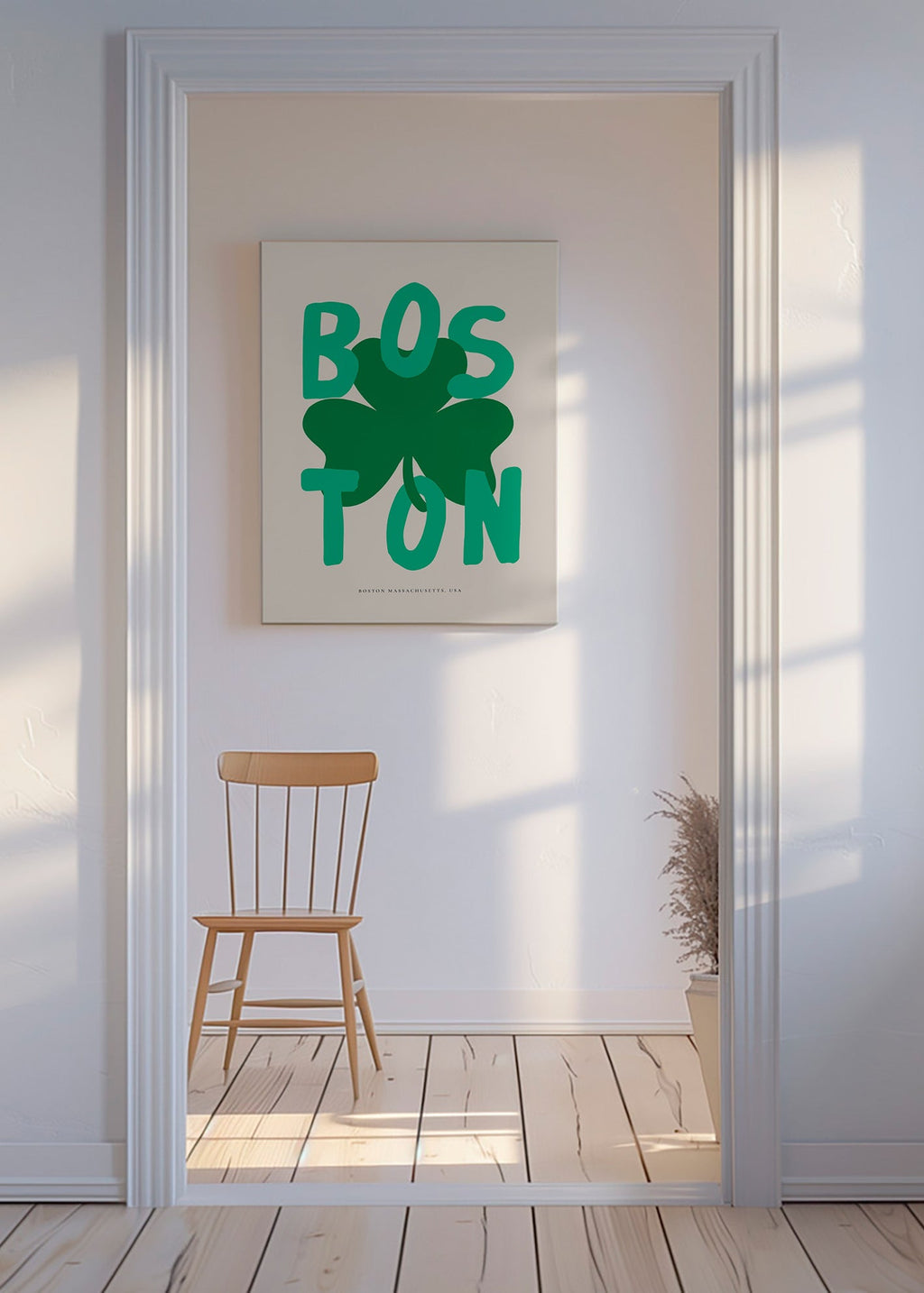Tableau de voyage Boston avec trèfle graphique
