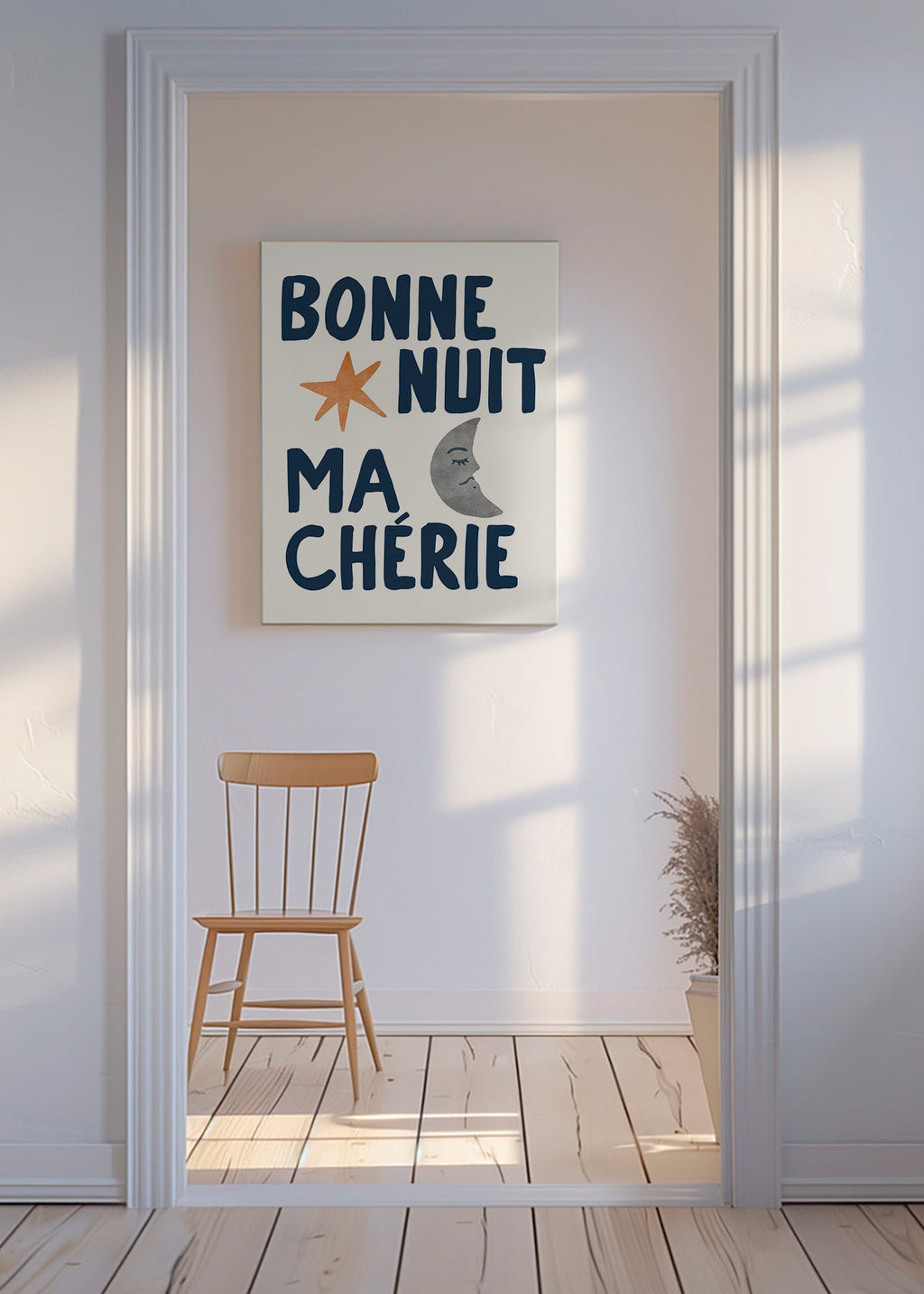 Kinderposter met nachttekst en maan