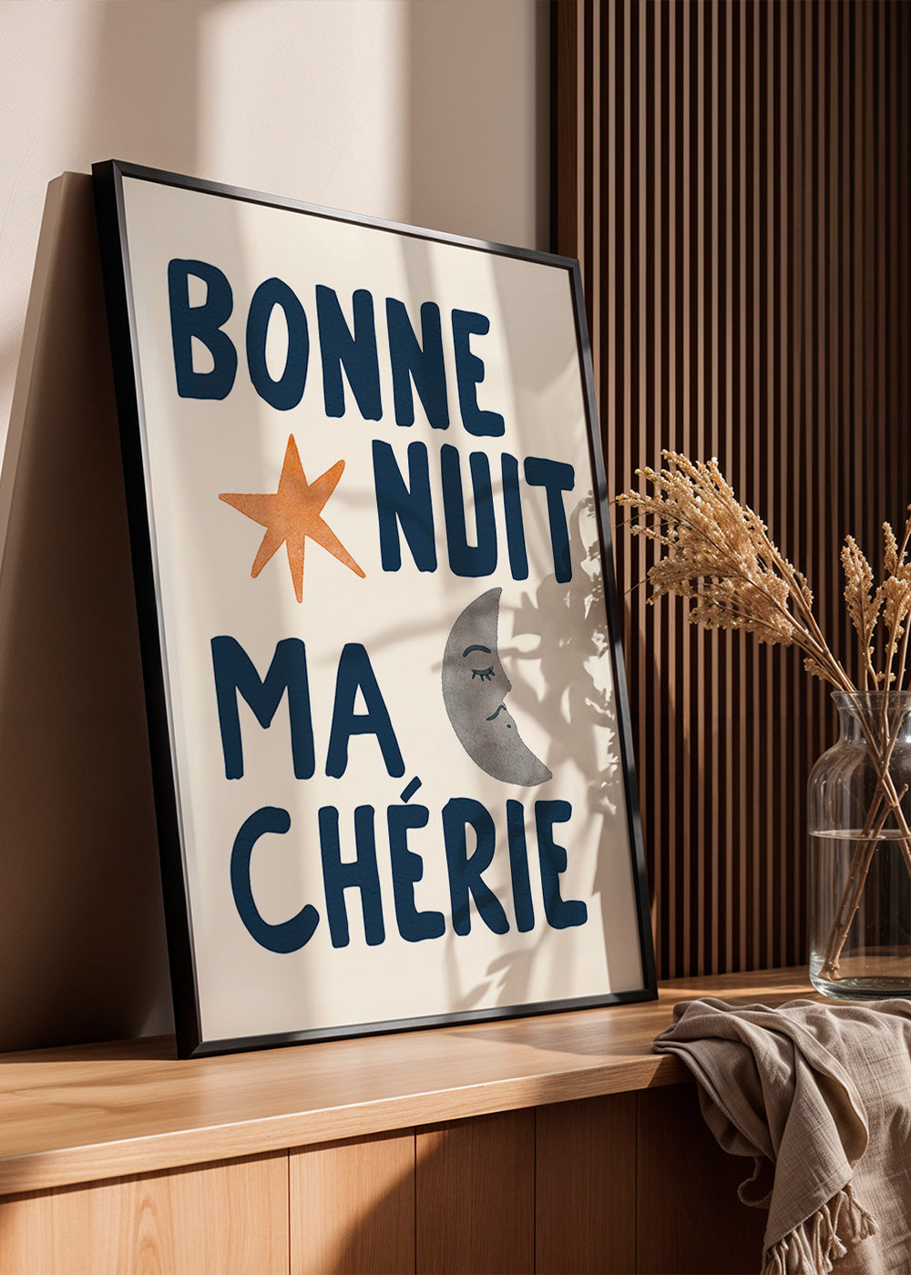 Kinderposter met nachttekst en maan