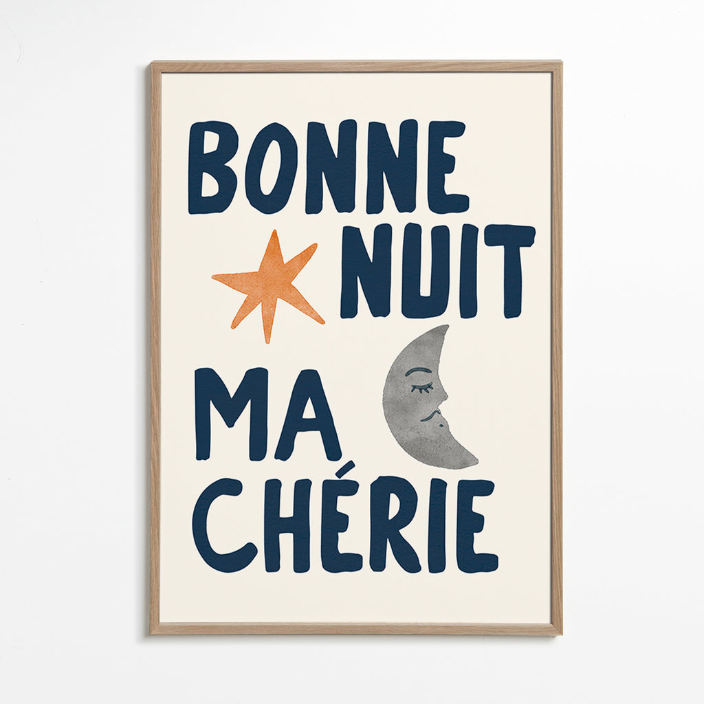 Kinderposter met nachttekst en maan