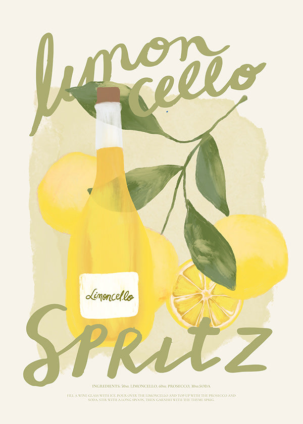 Küchenkunst Limoncello Spritz Illustration