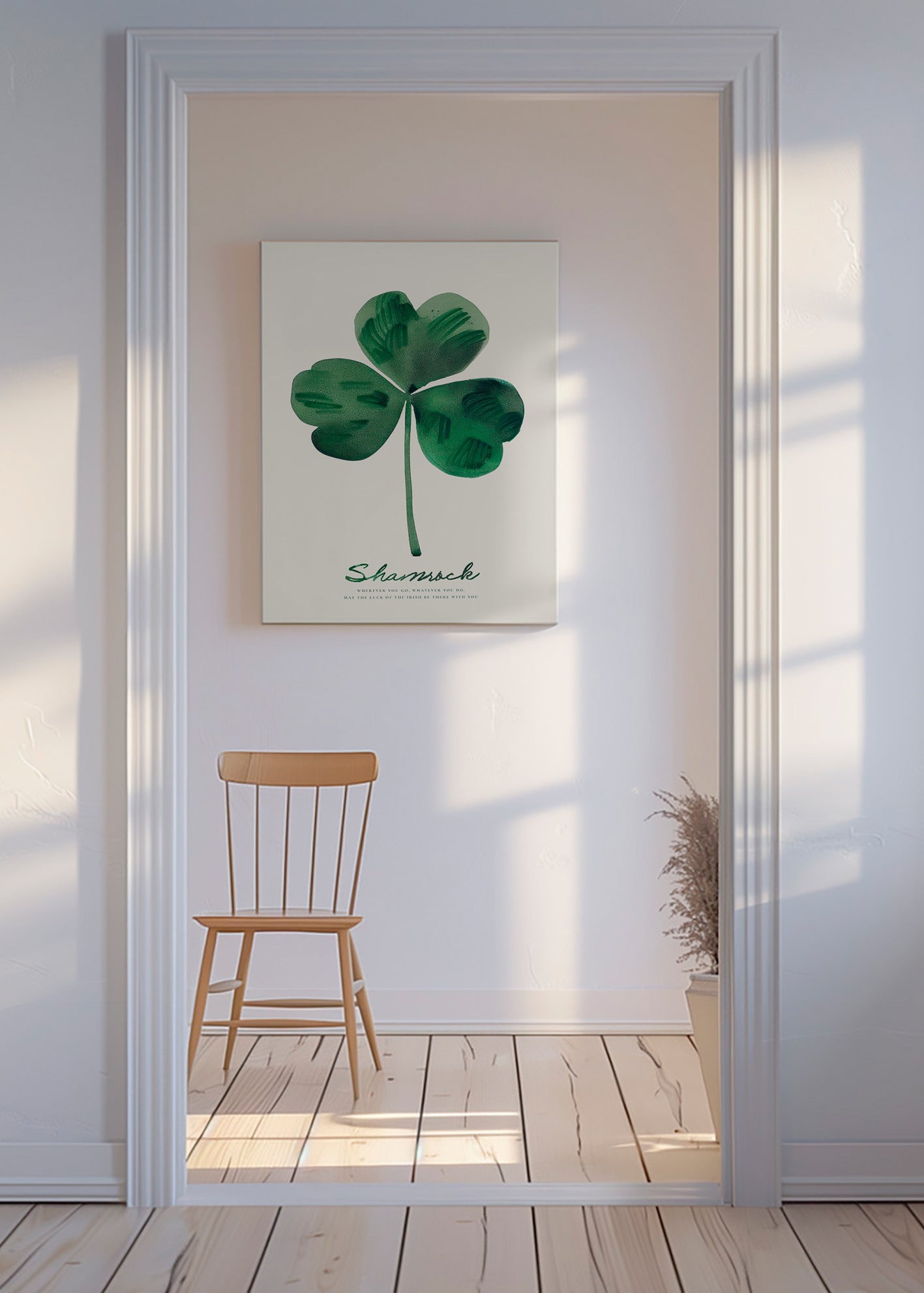 Botanischer Druck Shamrock Kleeblatt Aquarell