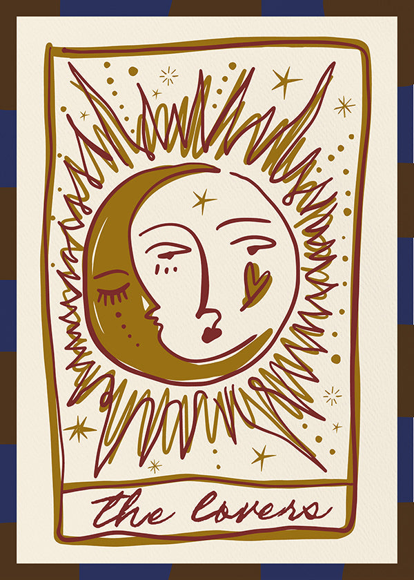Tarot-Illustration 'The Lovers' Sonne und Mond