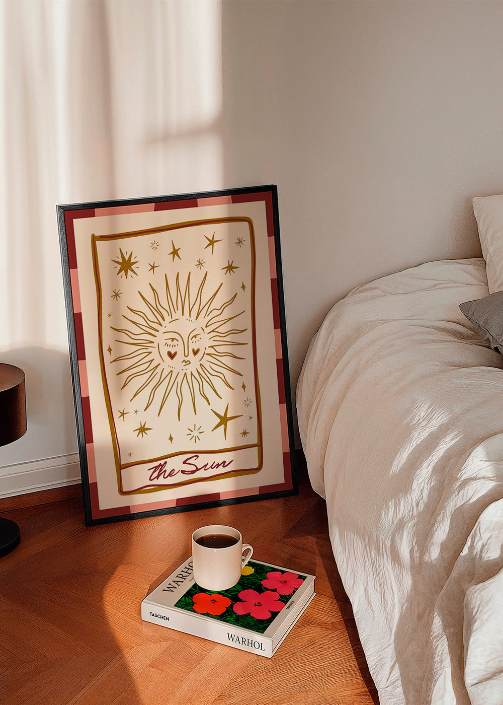 Sonnenillustration im Vintage-Kartenstil