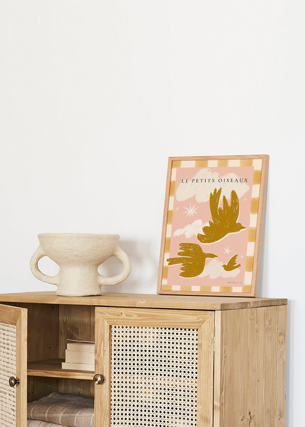 Gouden vogels illustratie op roze
