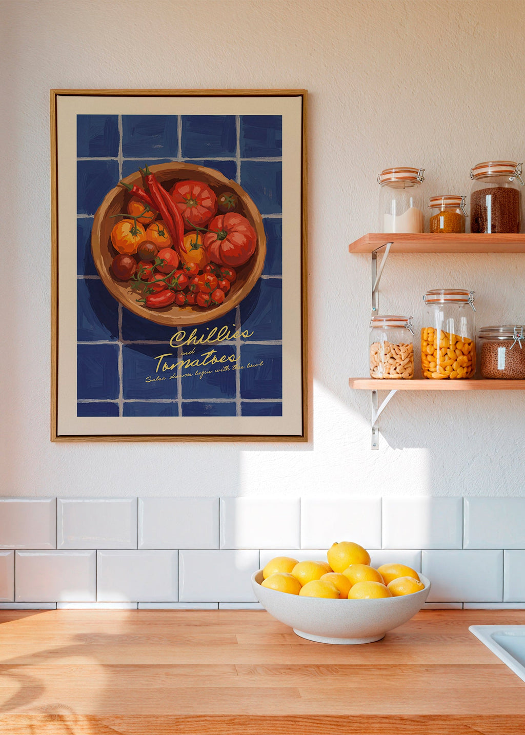 Art de cuisine avec piments et tomates illustrés