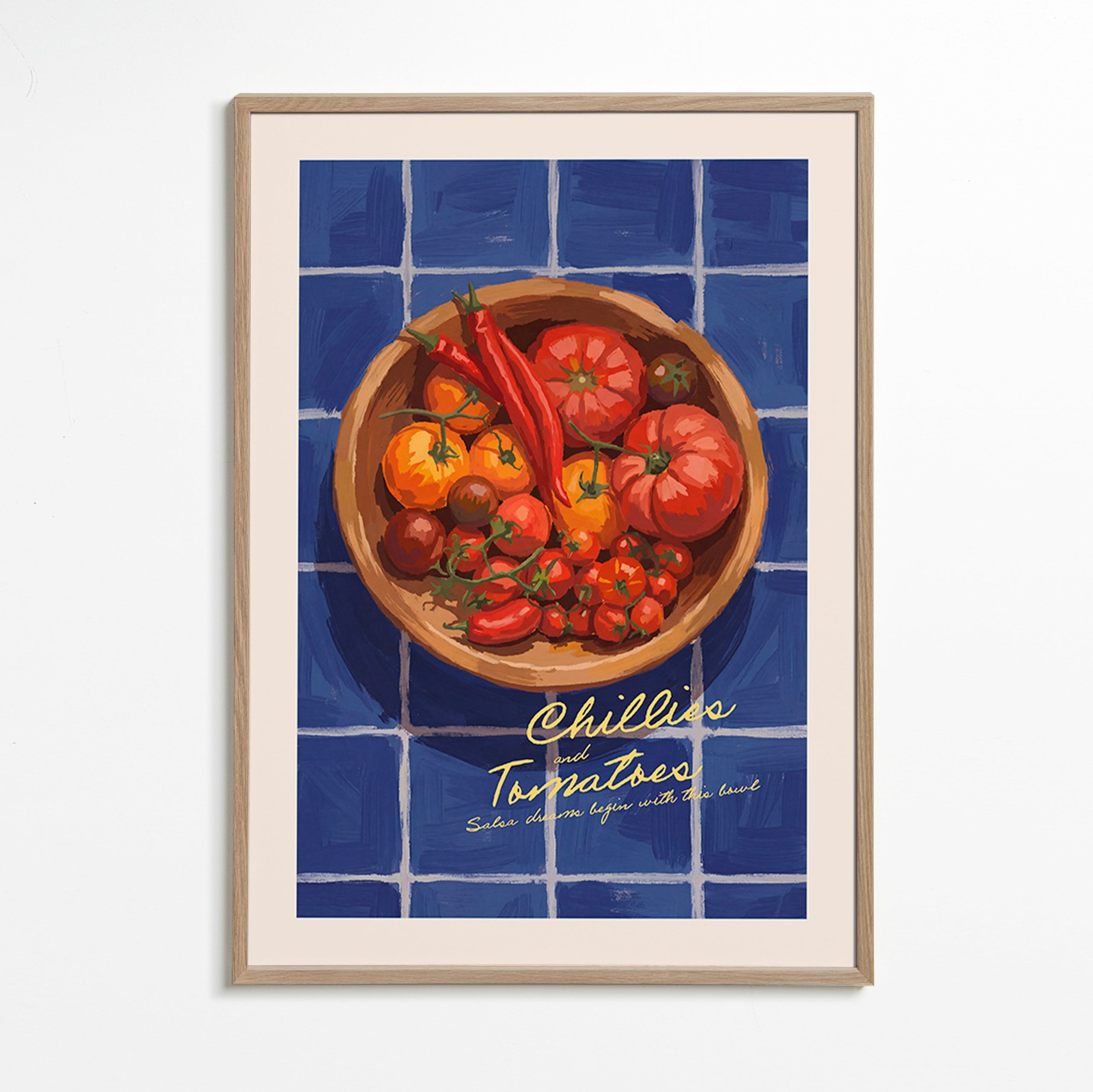 Art de cuisine avec piments et tomates illustrés