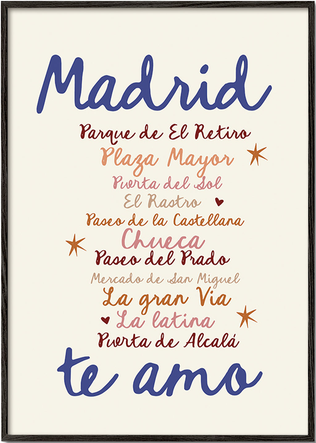 Reisposter Madrid opvallende typografie