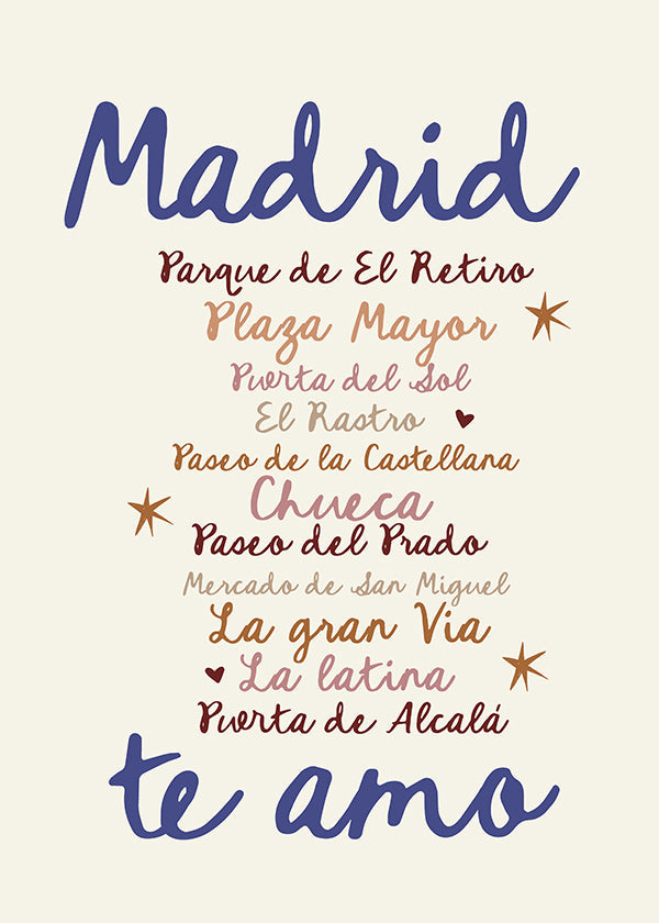 Reisposter Madrid opvallende typografie