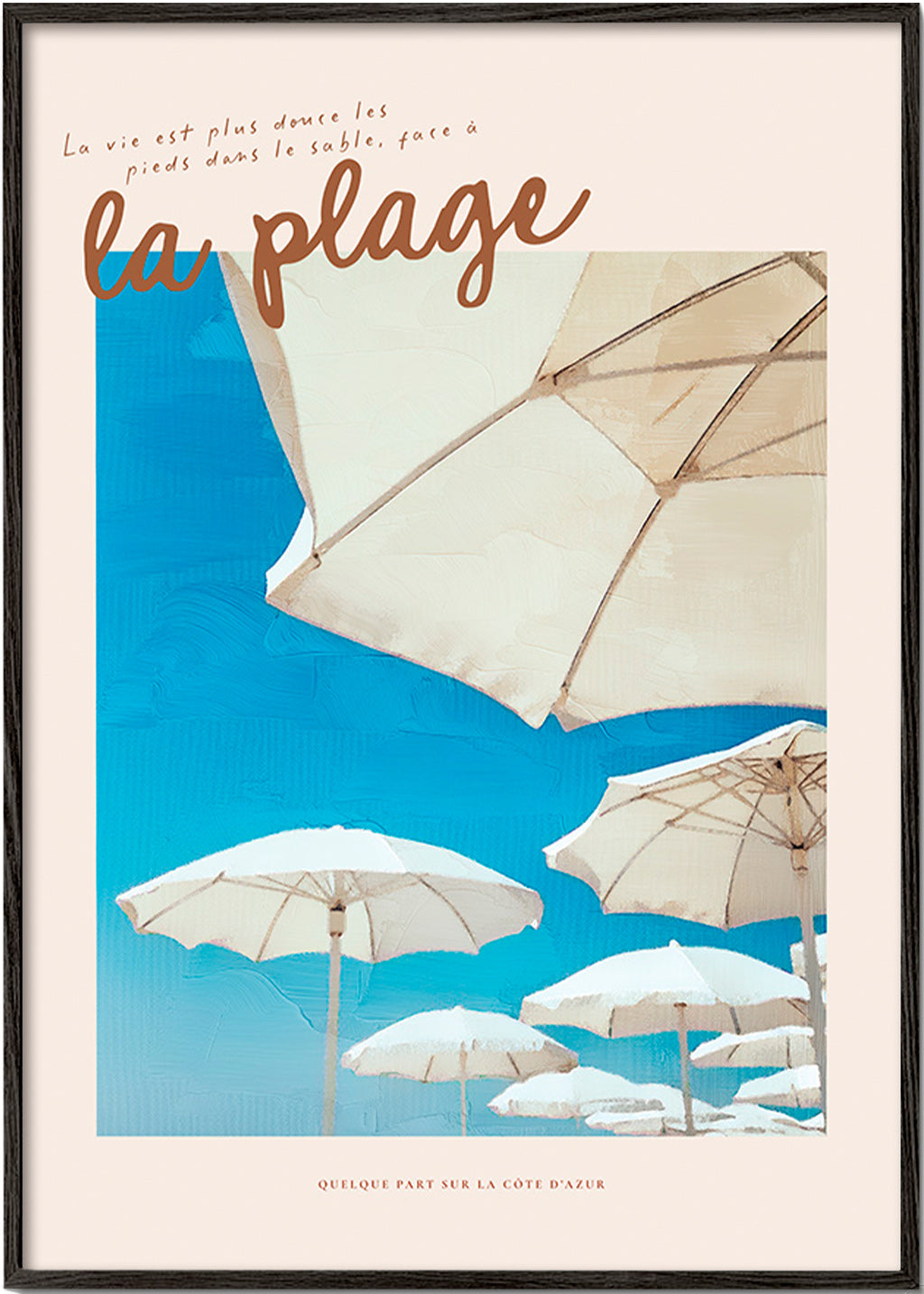 Kustlandschap met parasols