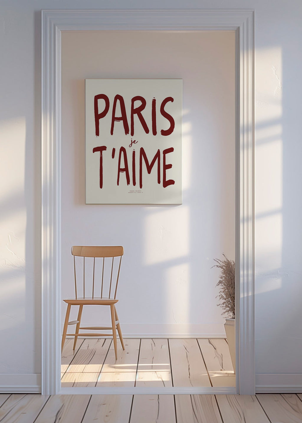 Reisposter met Parijs typografie