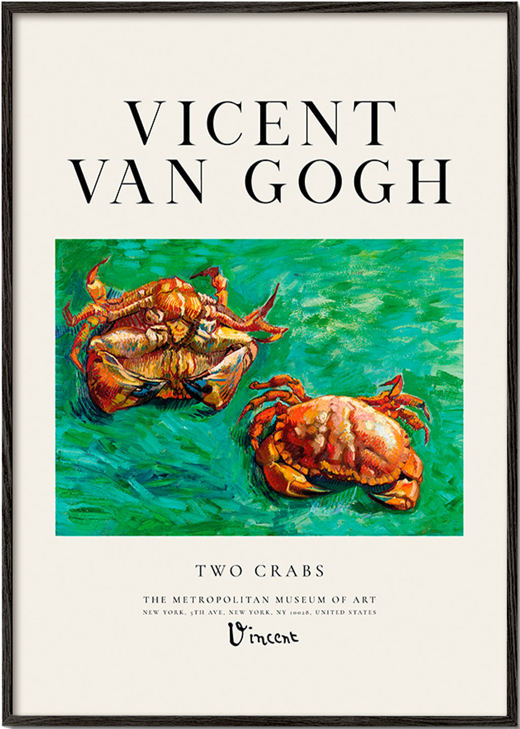 Two Crabs de Van Gogh — Crabes sur fond vert