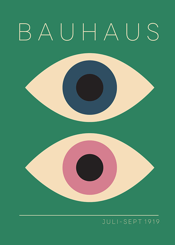 Geometrische poster Bauhaus tweelingogen