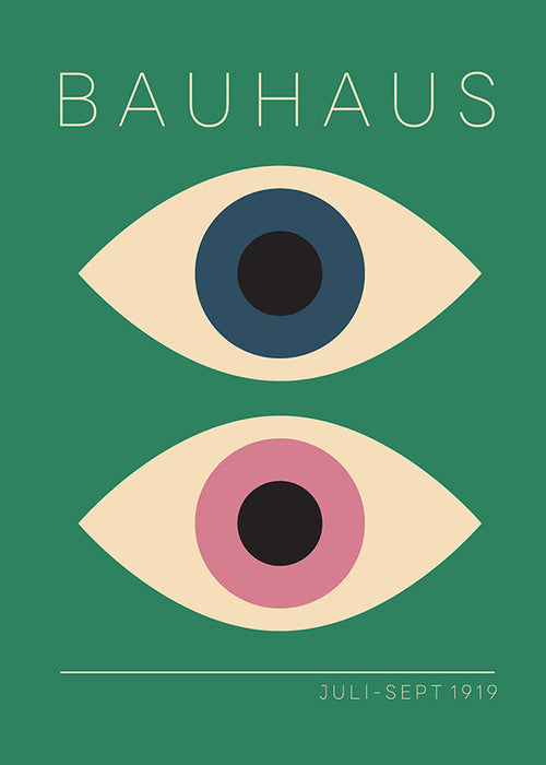 Geometrische poster Bauhaus tweelingogen