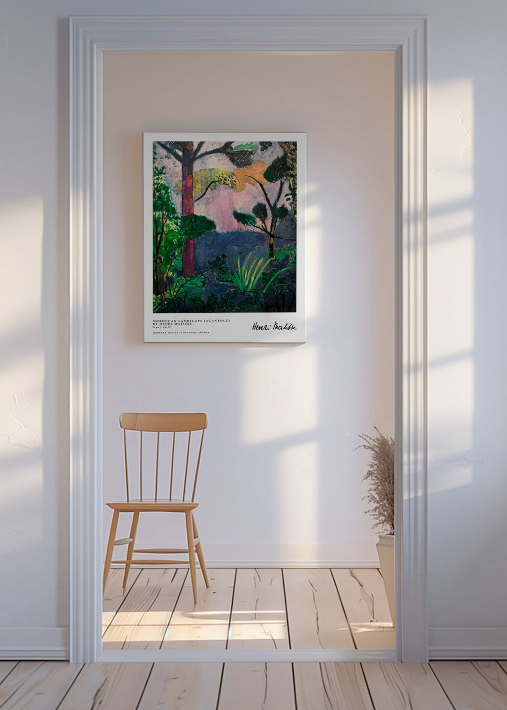 Landschapsschilderij met schilderachtige planten