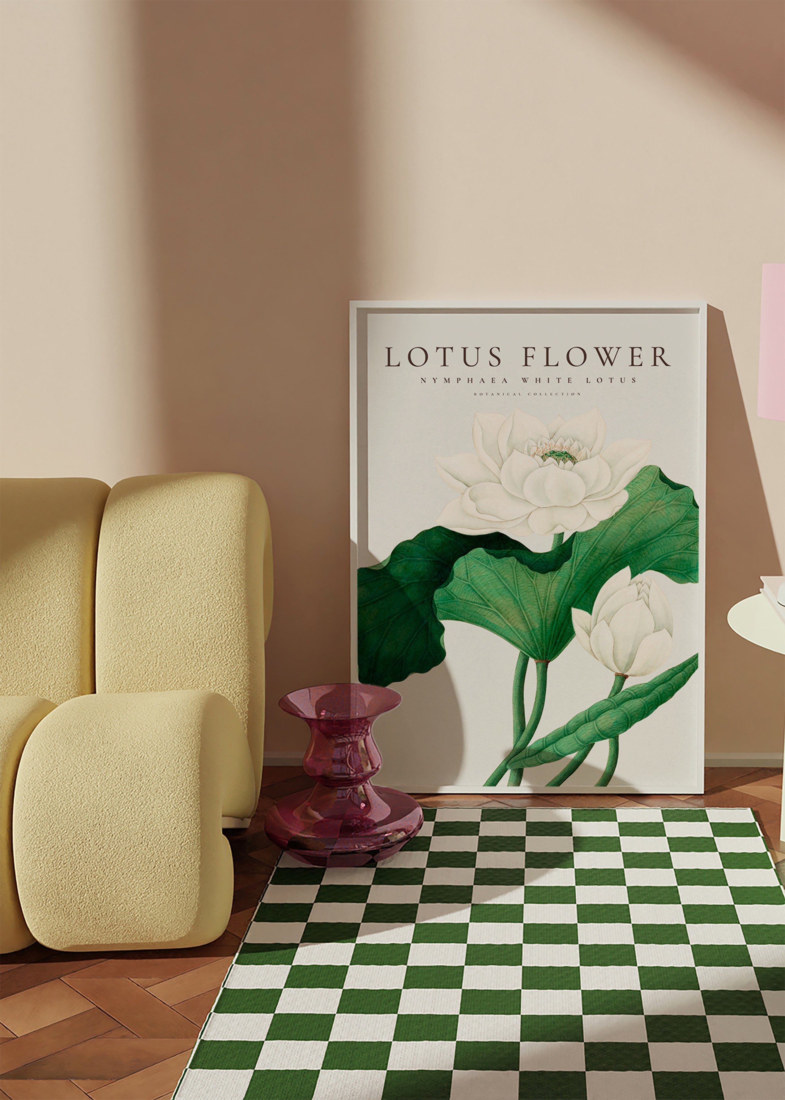 Botanische print Witte lotus studie