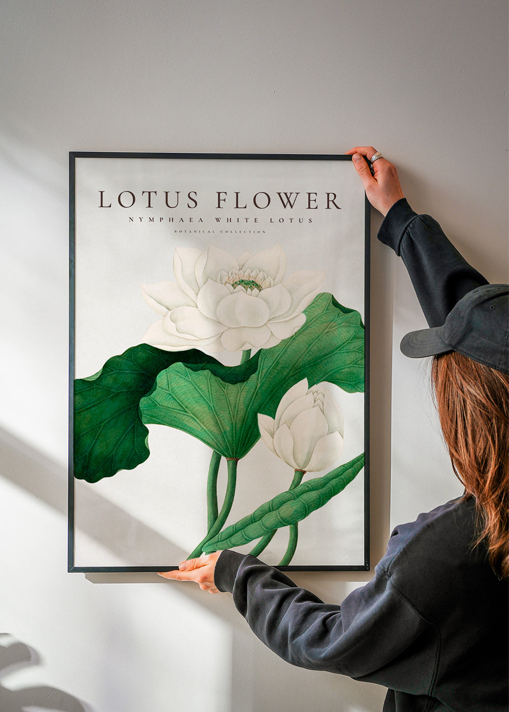 Botanische print Witte lotus studie