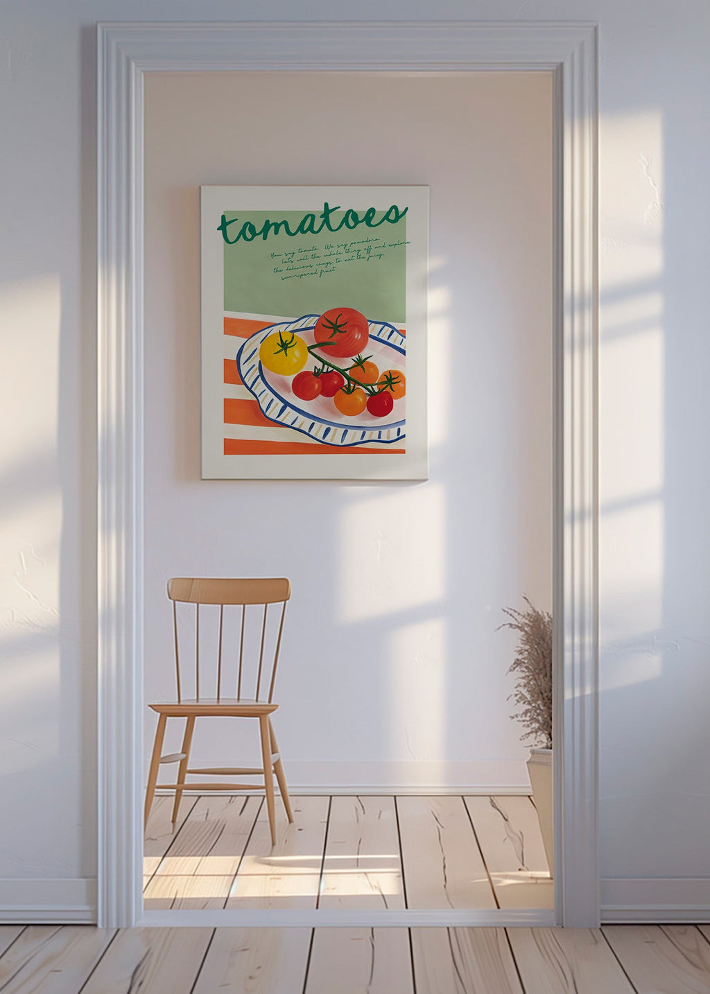 Art de cuisine con tomates ilustrés