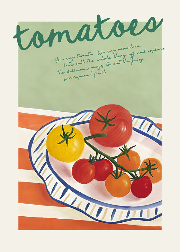 Art de cuisine con tomates ilustrés