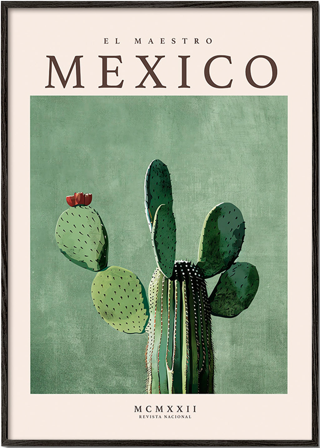 Impression botanique Mexique avec cactus
