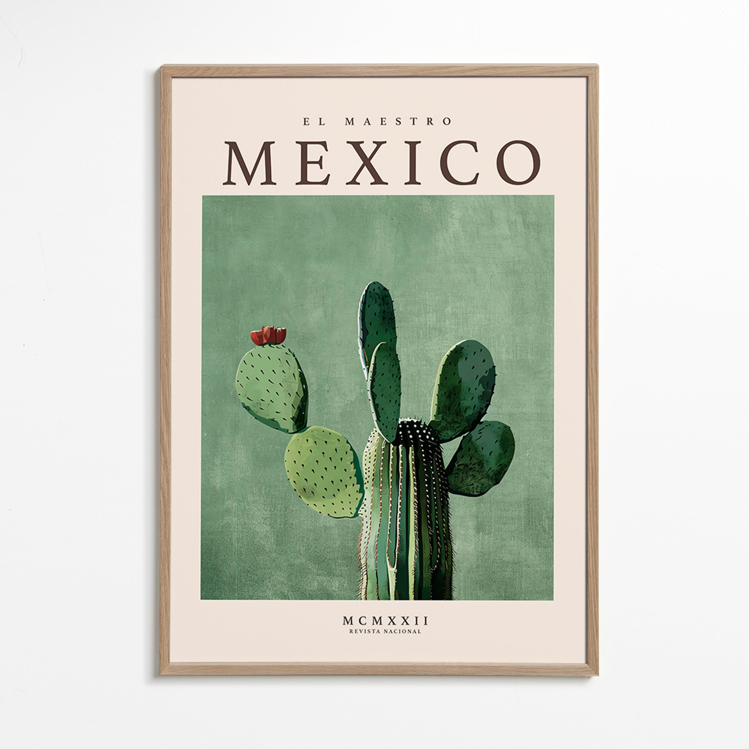 Impression botanique Mexique avec cactus