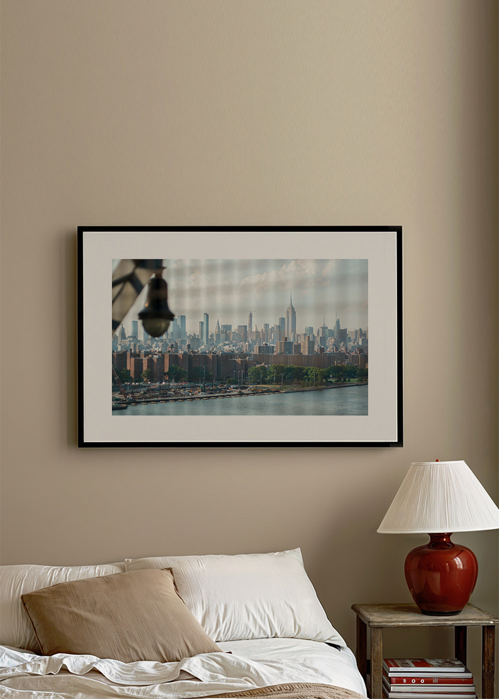 Stadskunst Manhattan raam skyline