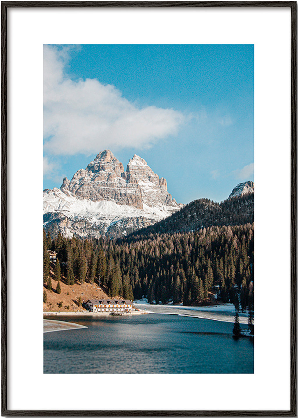 Photographie lac et sommets