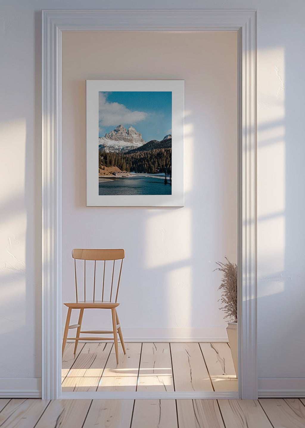 Photographie lac et sommets
