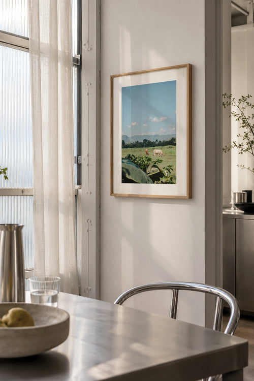 Open Fields - Framed poster in an interior