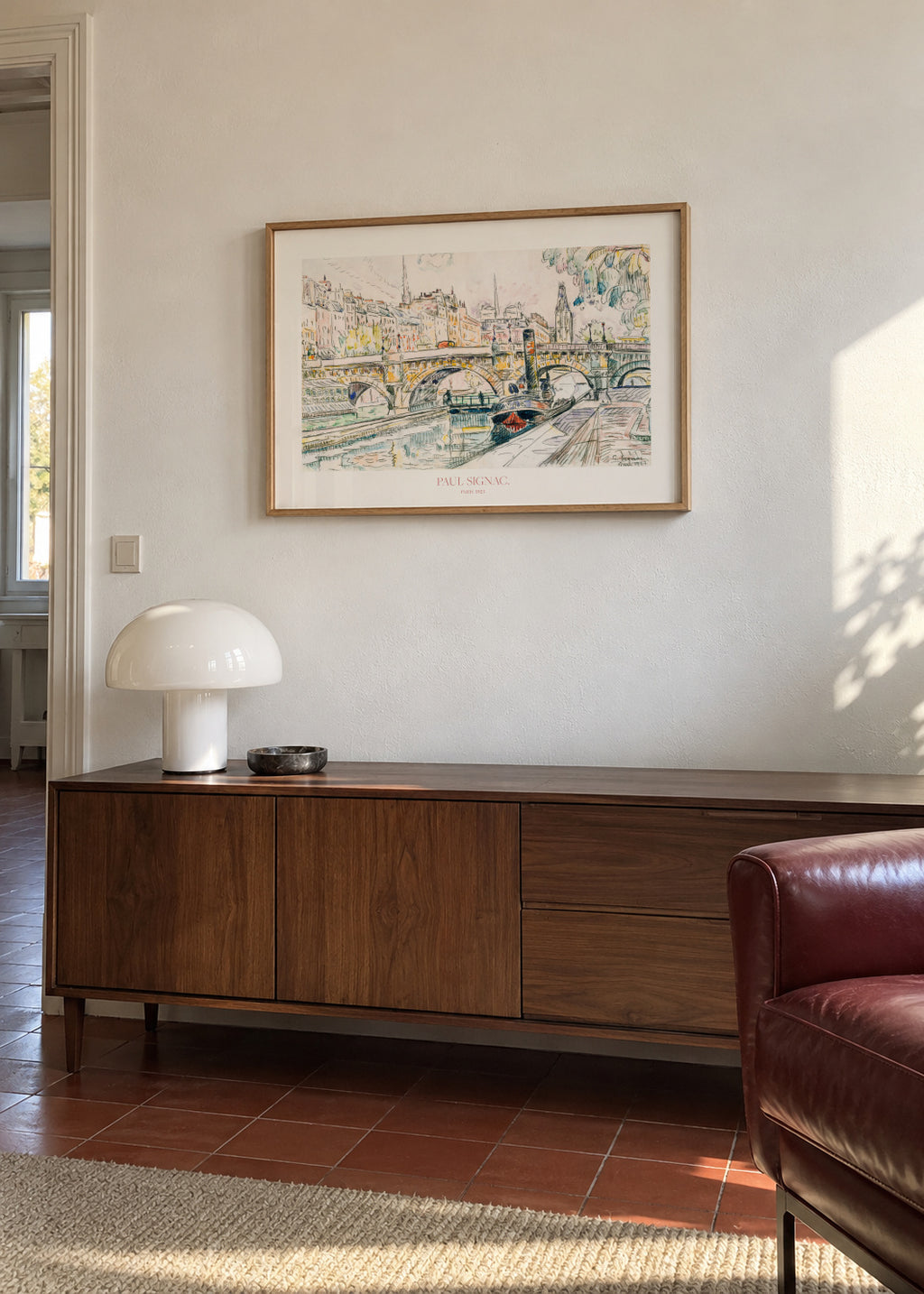 Tugboat At the Pont Neuf - Framed poster in an interior