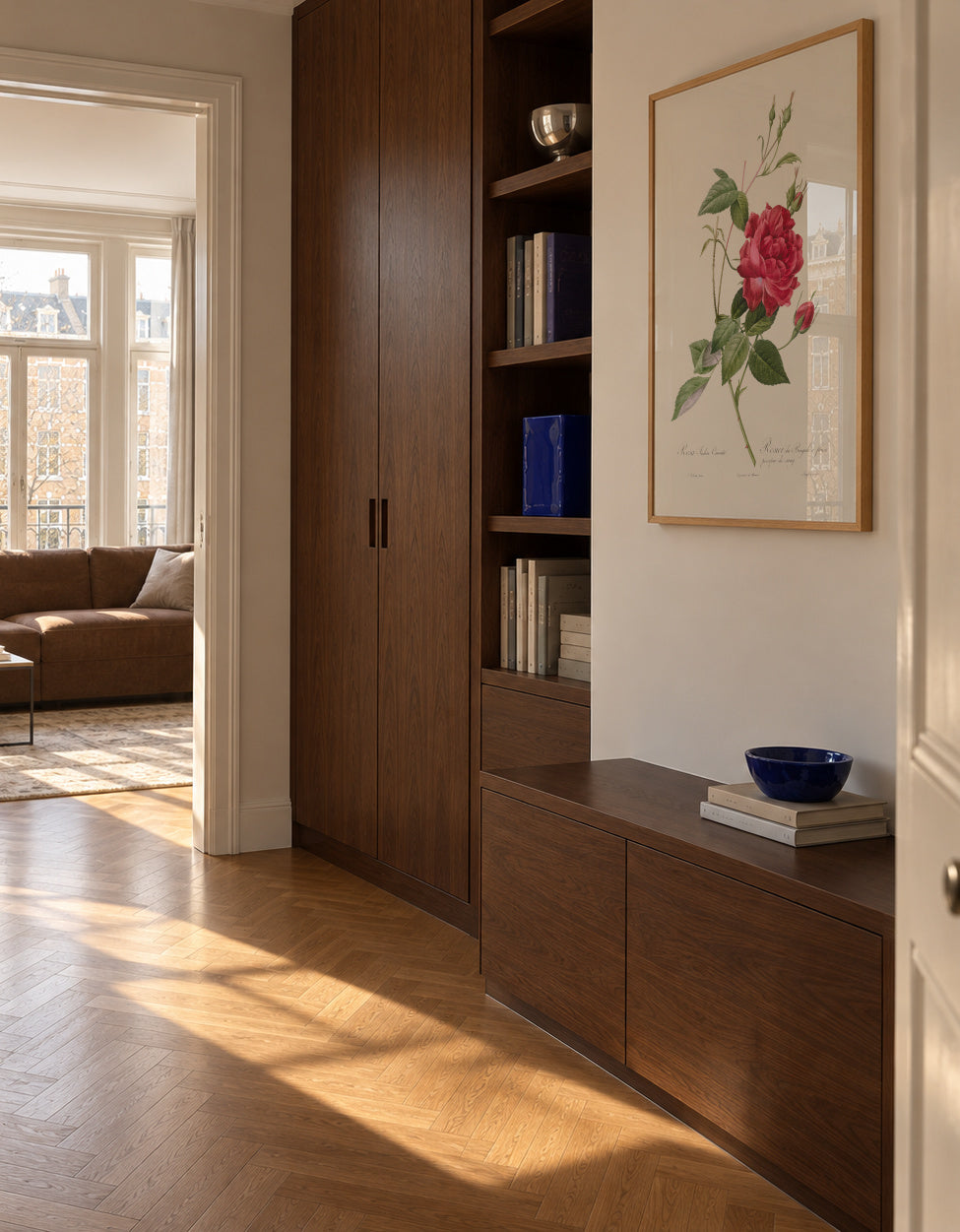 Blood Red Bengal Rose - Framed poster in an interior