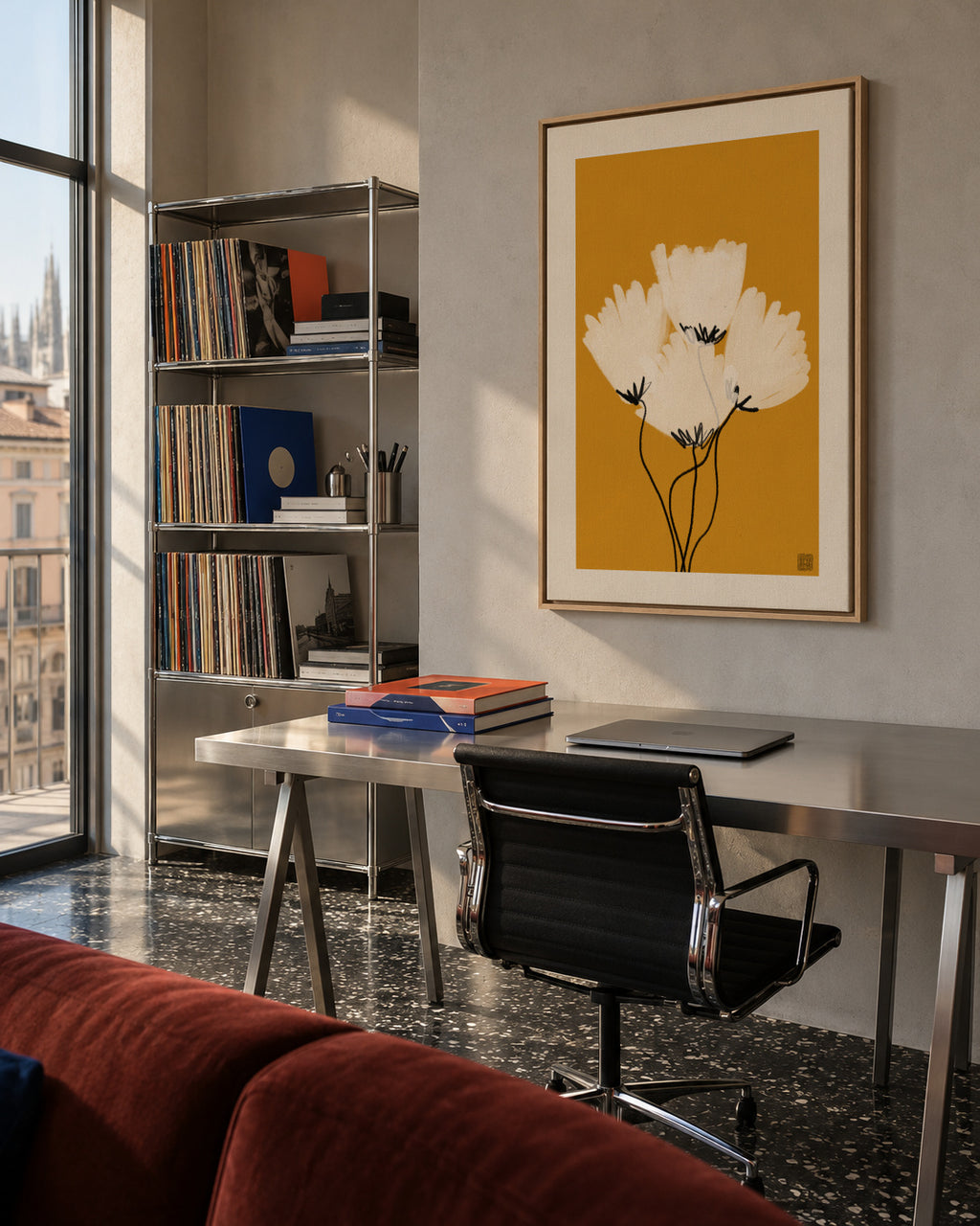 Wild Meadow Song I - Framed canvas in an interior