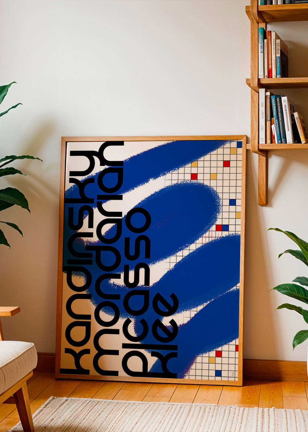 Abstract kunstwerk met blauwe streken – Product1