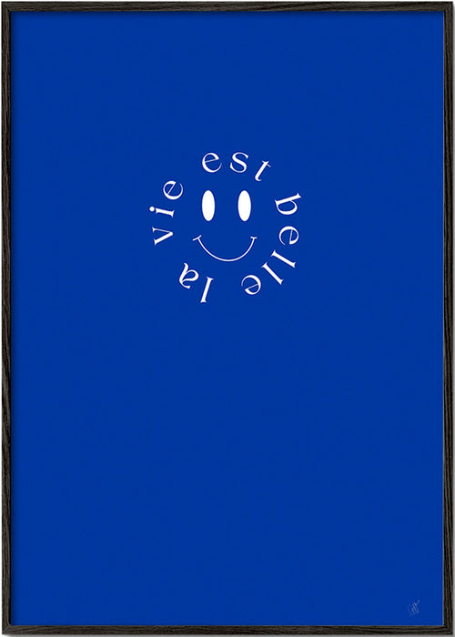 Illustratie smile typografisch blauw – Black Frame