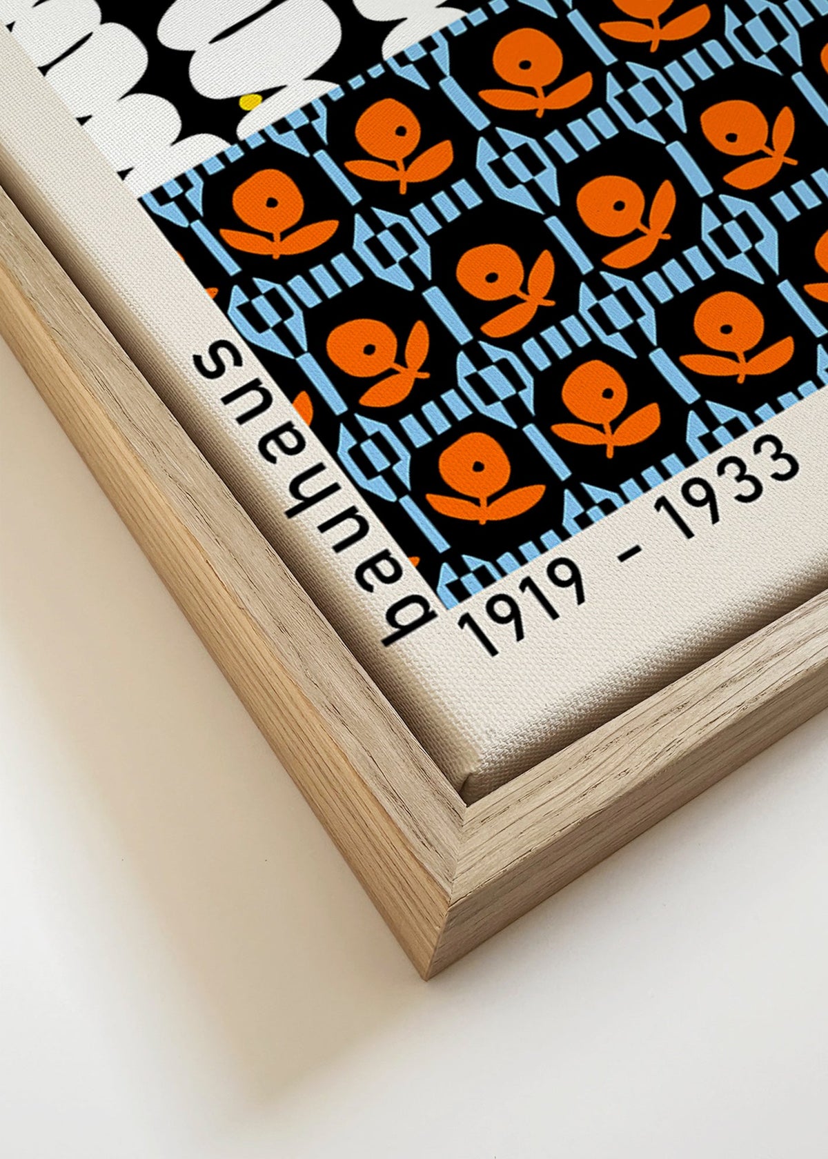Bauhaus vintage poster met geometrische motieven – Canvas detail