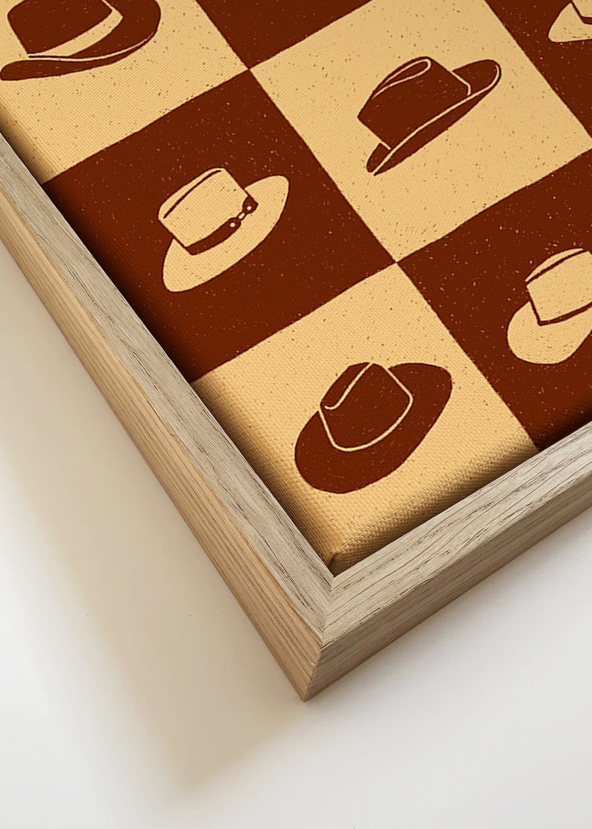 Illustratie cowboyhoeden op dambord – Canvas detail