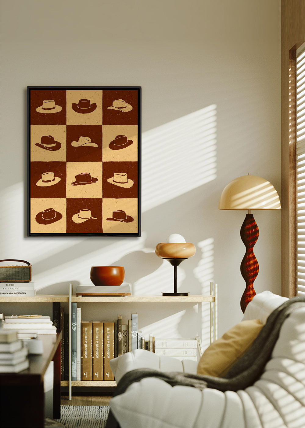 Ilustración de sombreros vaqueros en tablero – Canvas2