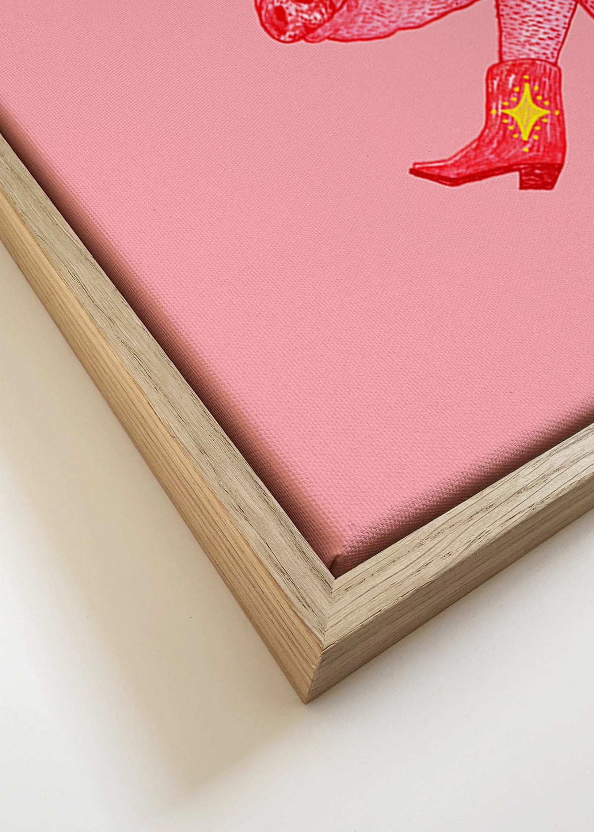 Varken Cowgirl Illustratie – Canvas detail