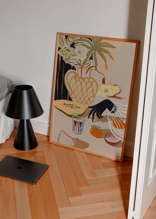 Keuken kunst met tropisch fruit en vaas – Product1