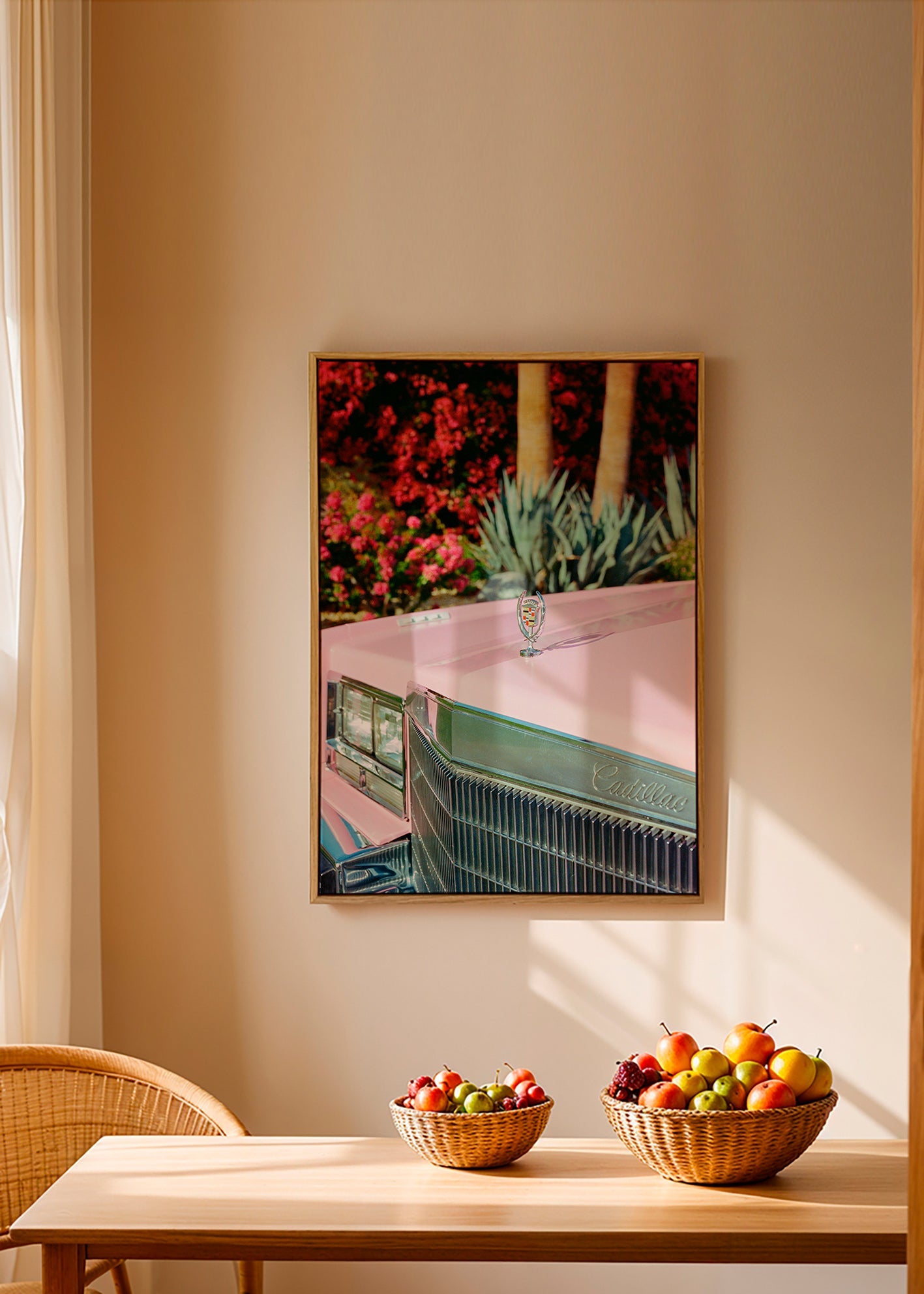 Vintage print Roze Cadillac – Canvas2