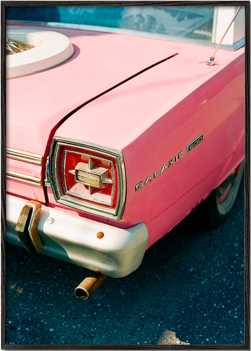 Vintage auto roze print – Black Frame