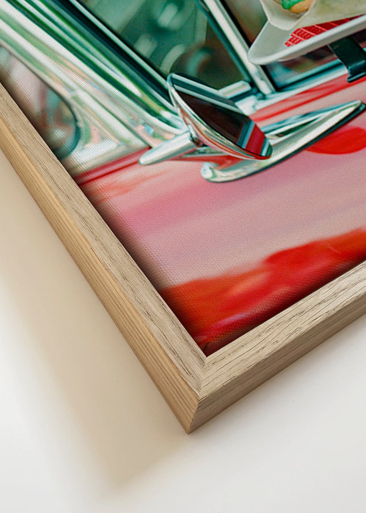 Vintage kunst klassieke auto met diner dienblad – Canvas detail