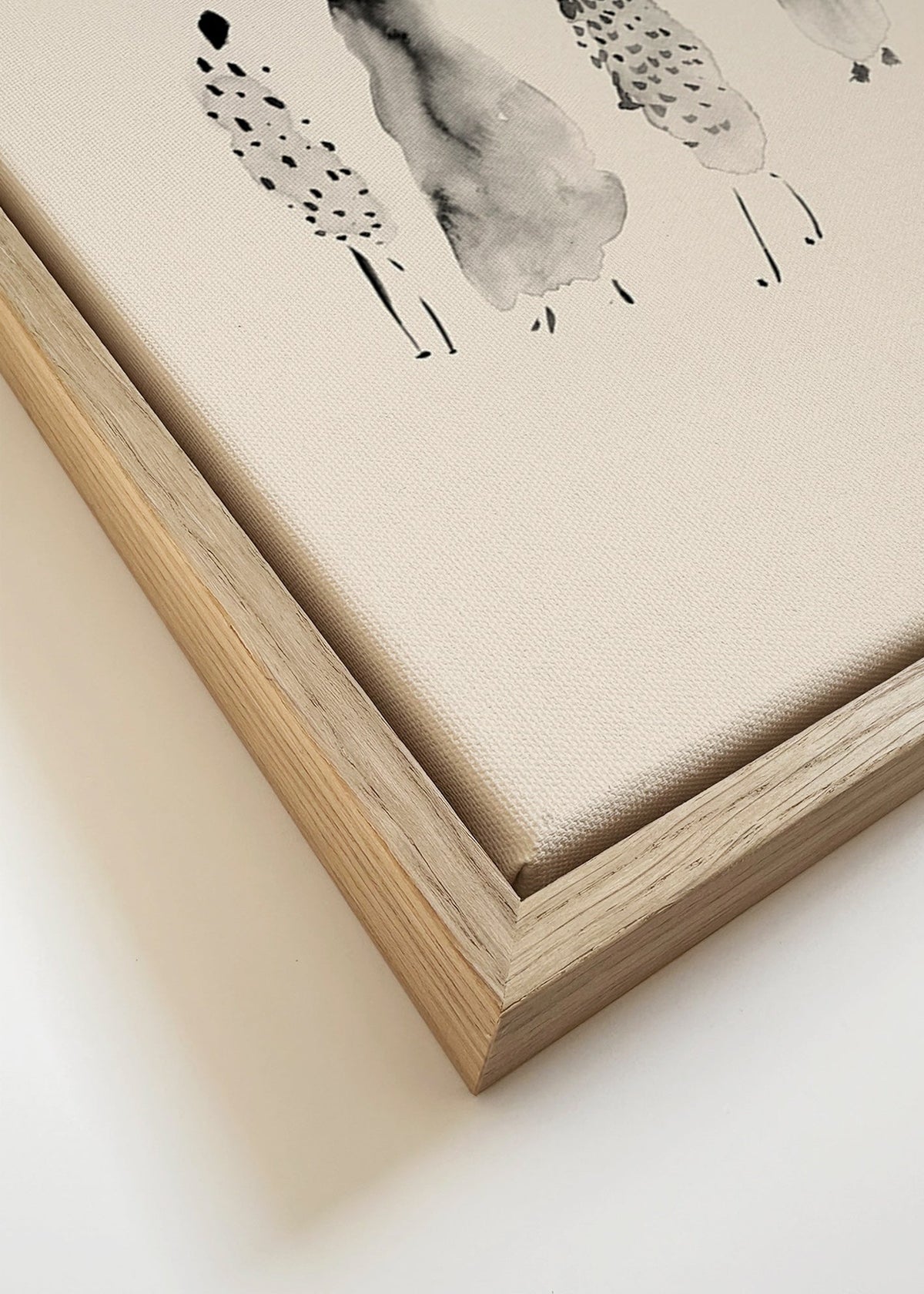 Illustratie van inktfiguren minimalistisch – Canvas detail