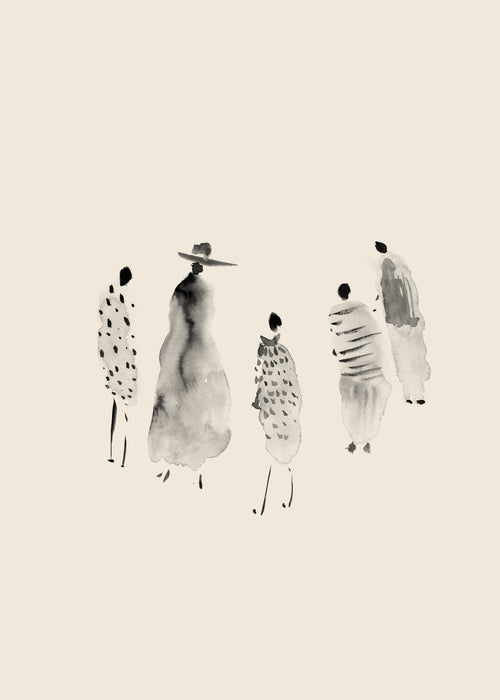 The People Going Out - Unframed art print