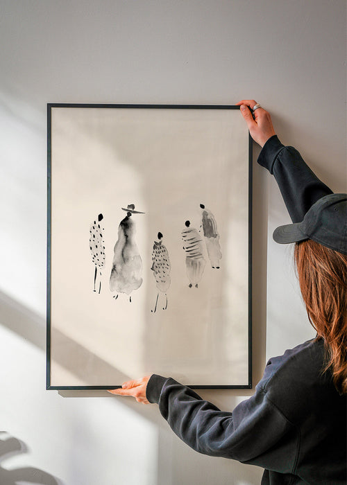 Illustratie van inktfiguren minimalistisch – Product1