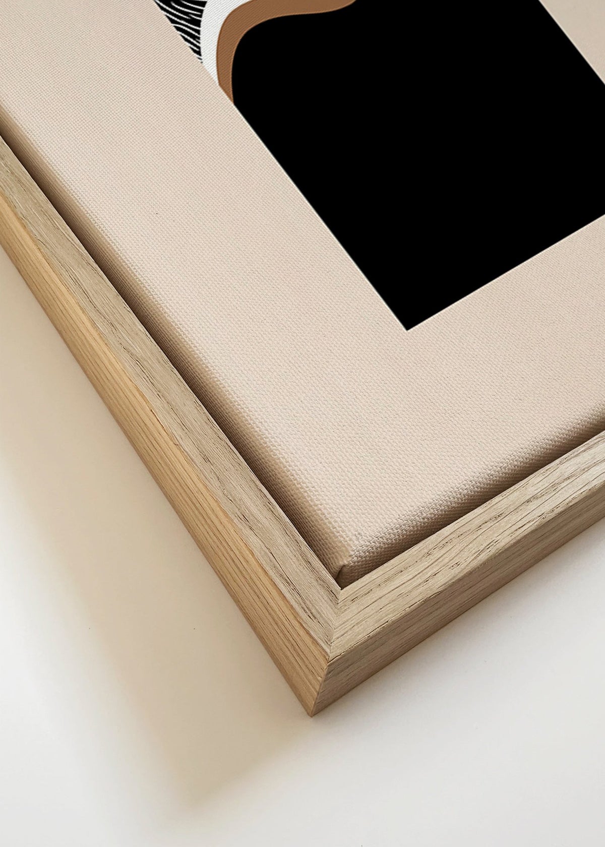 Abstract kunstwerk met monochrome golven – Canvas detail