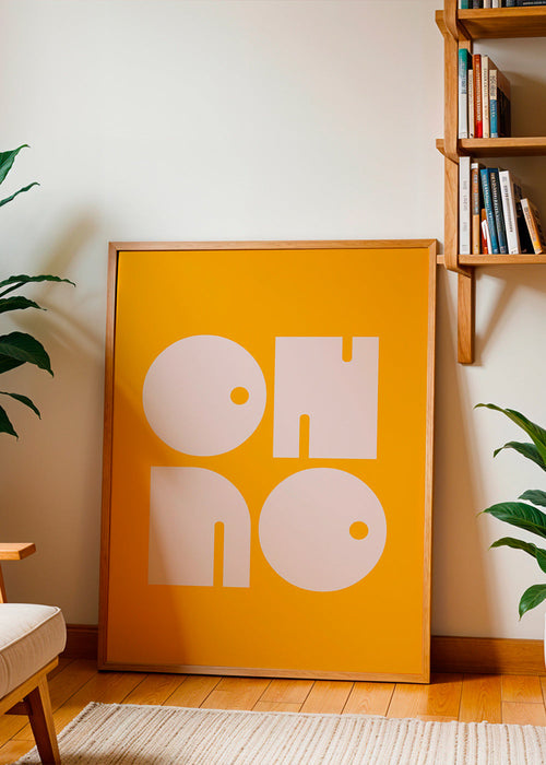 Geometrische poster met typografische vormen mosterd – Product1