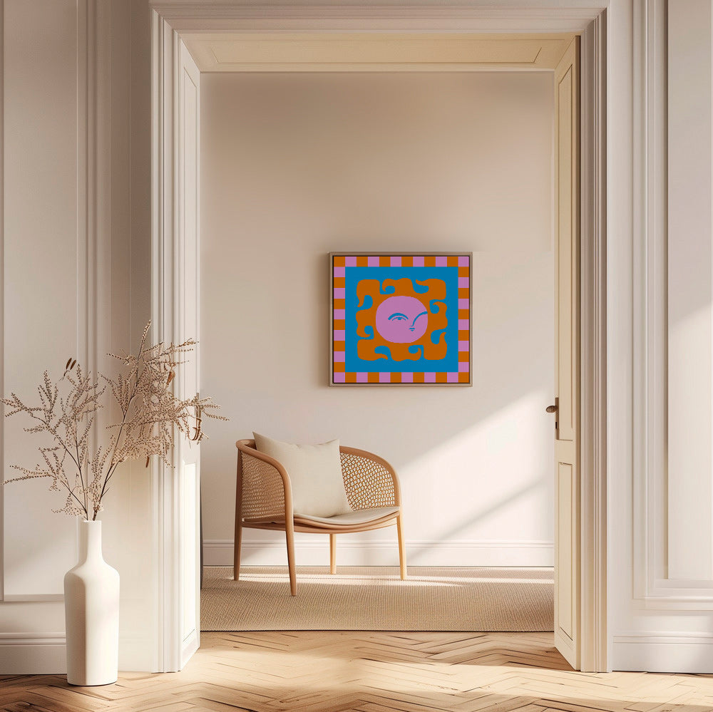 Ilustración sol sonriente en tonos pop – Canvas2