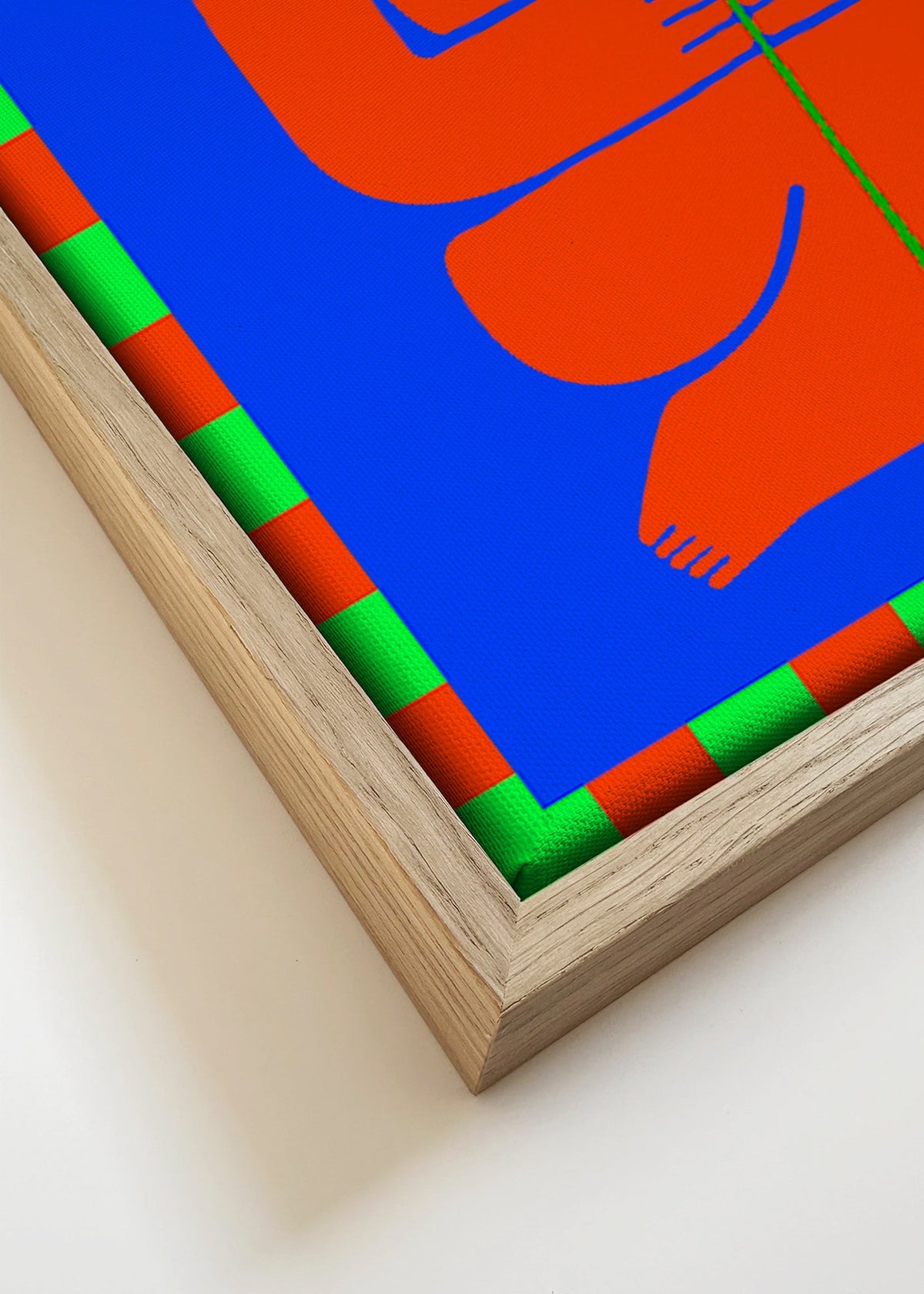 Illustratie van figuur die een bloem vasthoudt – Canvas detail
