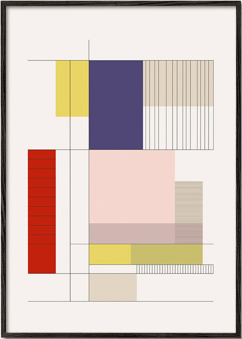 Geometrische kunst met gestapelde blokken – Black Frame
